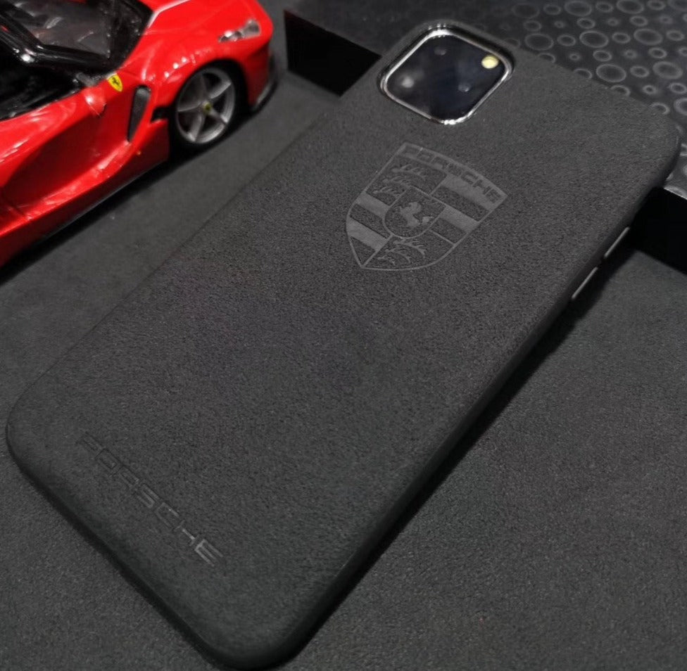 Alcantara Porsche Logo Luxury iPhone Cases – Full Throttle Cases