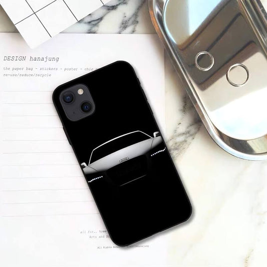 White On Black Audi iPhone Cases