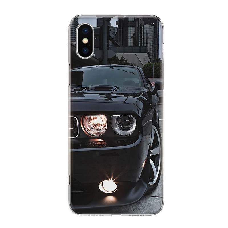 Classic Black Dodge Challenger iPhone Cases