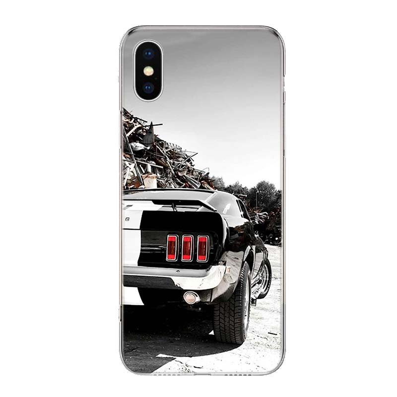 Black Pinstripe Ford Mustang iPhone Cases