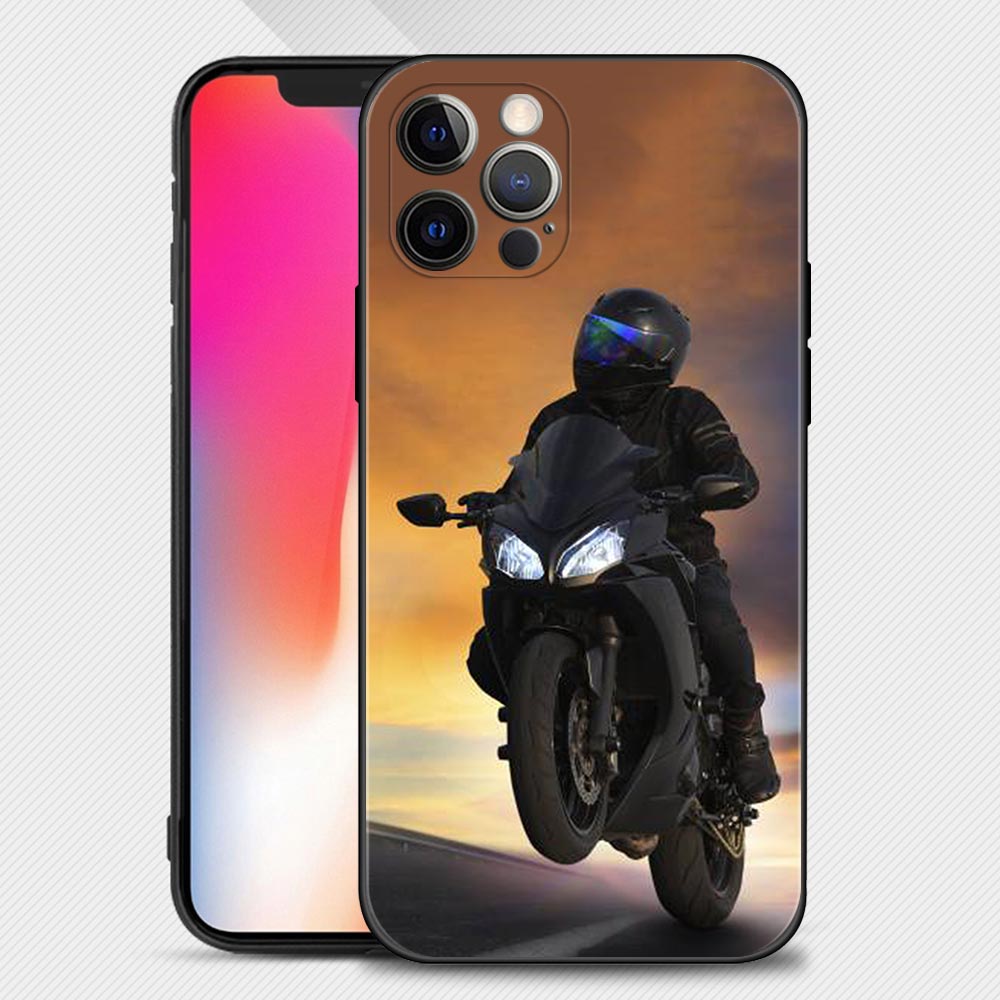 Black Motorbike Cruising iPhone Cases