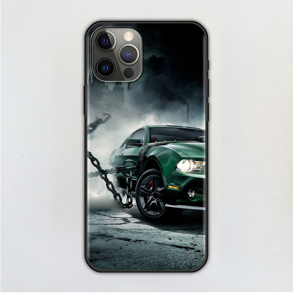 Unchained Green Ford Mustang iPhone Cases