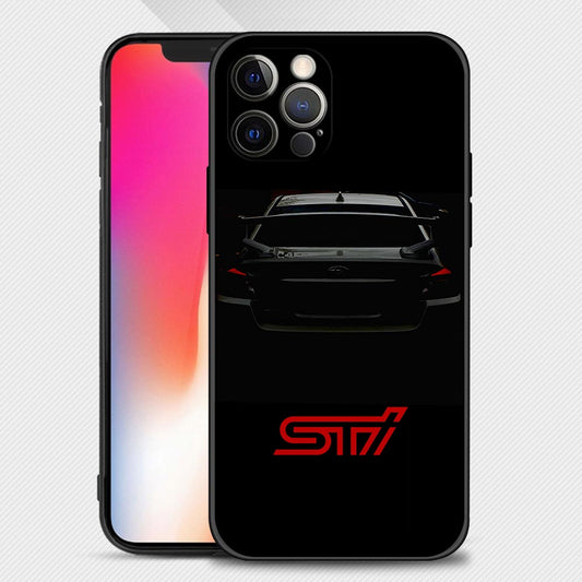 White On Black WRX STI iPhone Cases