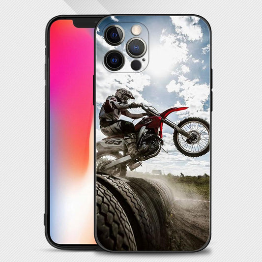 Jumping Red Dirt Bike iPhone Cases