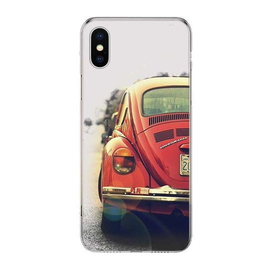 Retro Orange VW Beetle iPhone Cases