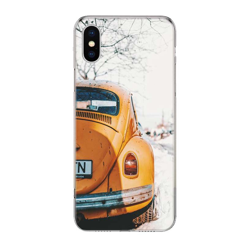 Retro Yellow VW Beetle iPhone Cases