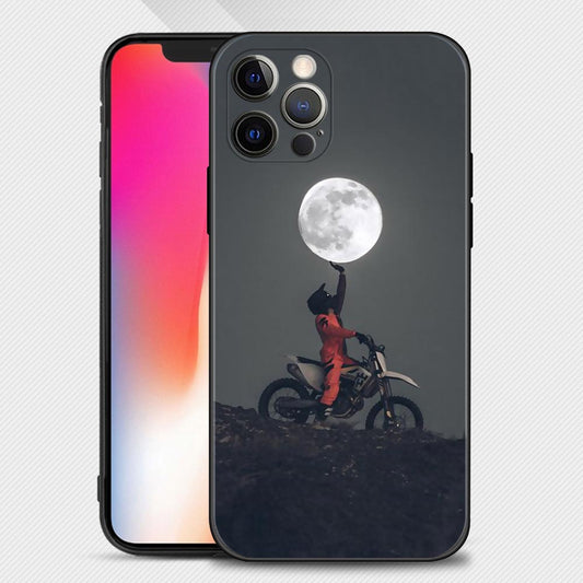 Grey Moon Dirt Bike iPhone Cases