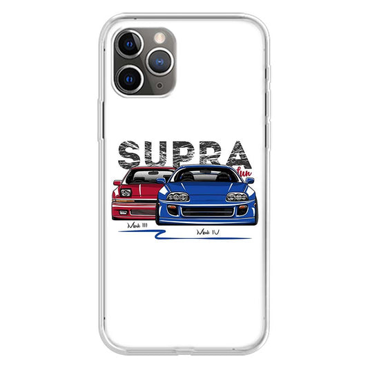 Red On Blue Toyota Supra iPhone Cases