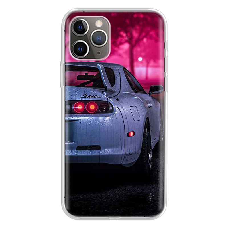 Pink Background Toyota Supra iPhone Case