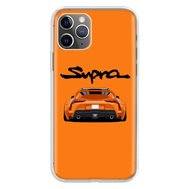 Orange Toyota Supra iPhone Cases