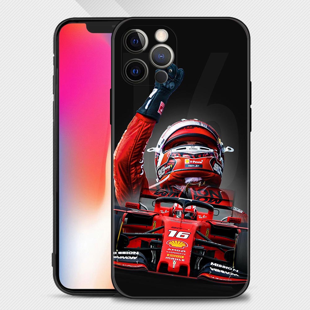 Black Leclerc Celebrating F1 iPhone Cases