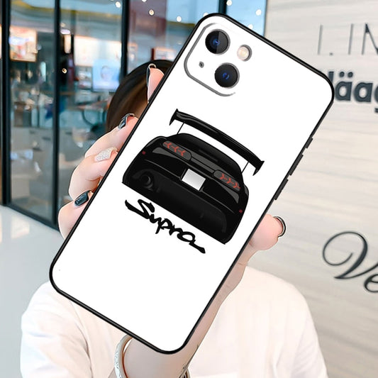 Black On White Toyota Supra iPhone Cases