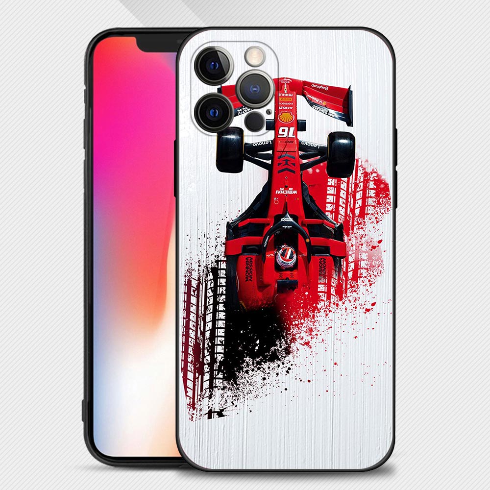 Animated Leclerc F1 Car iPhone Cases