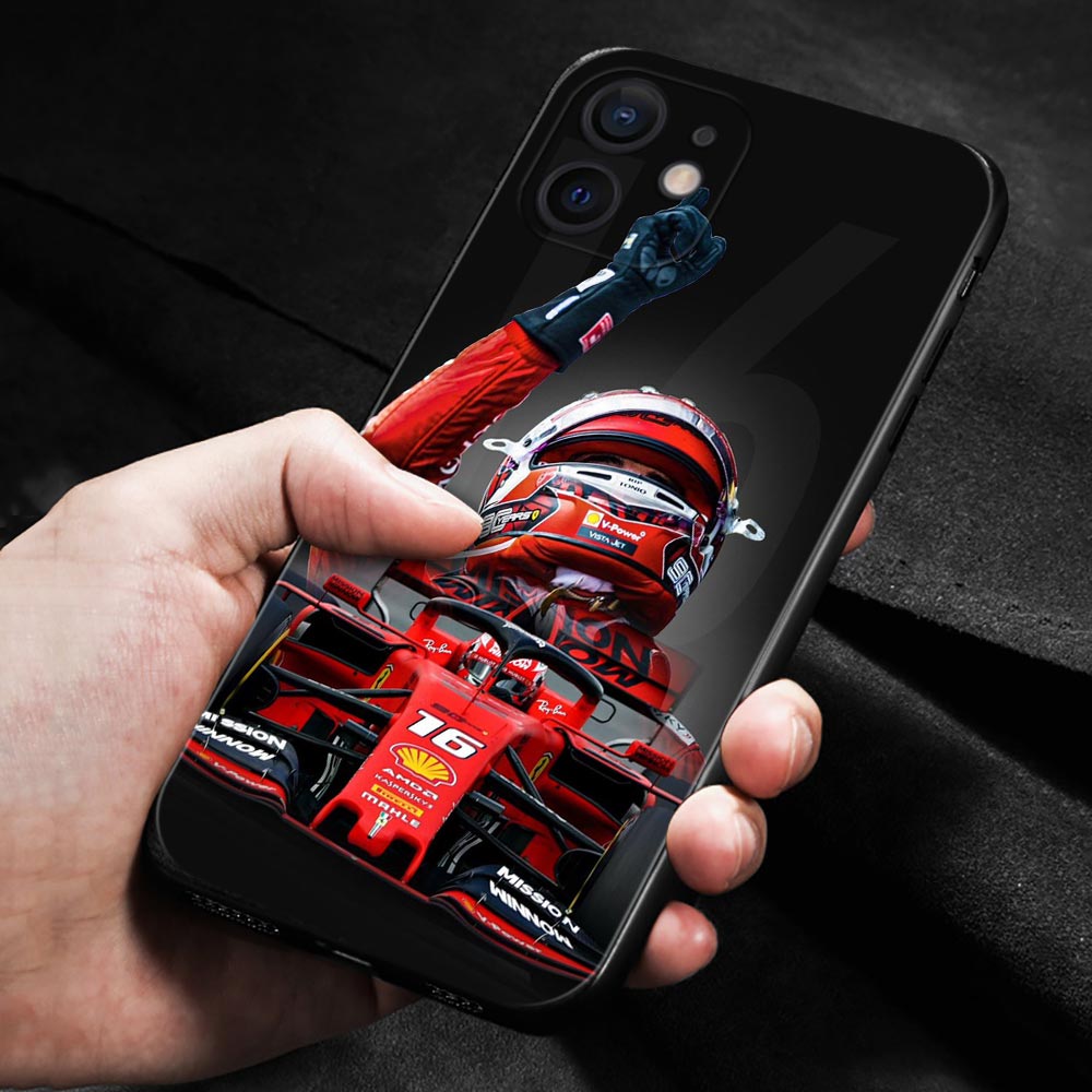 Black Leclerc Celebrating F1 iPhone Cases