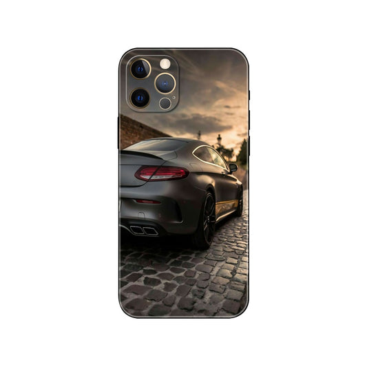 Grey Mercedes In Old-school Town iPhone Cases